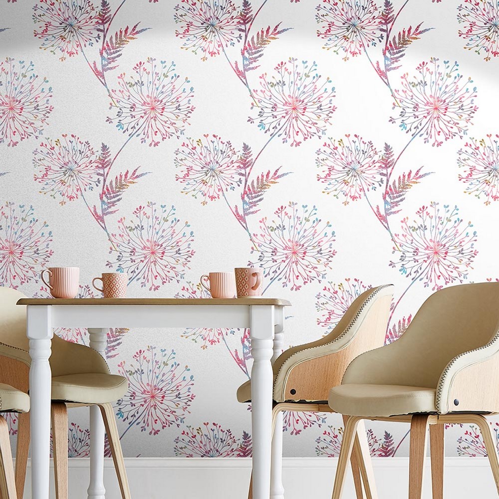 Wish Floral Wallpaper 106438 by Graham & Brown in Multi White